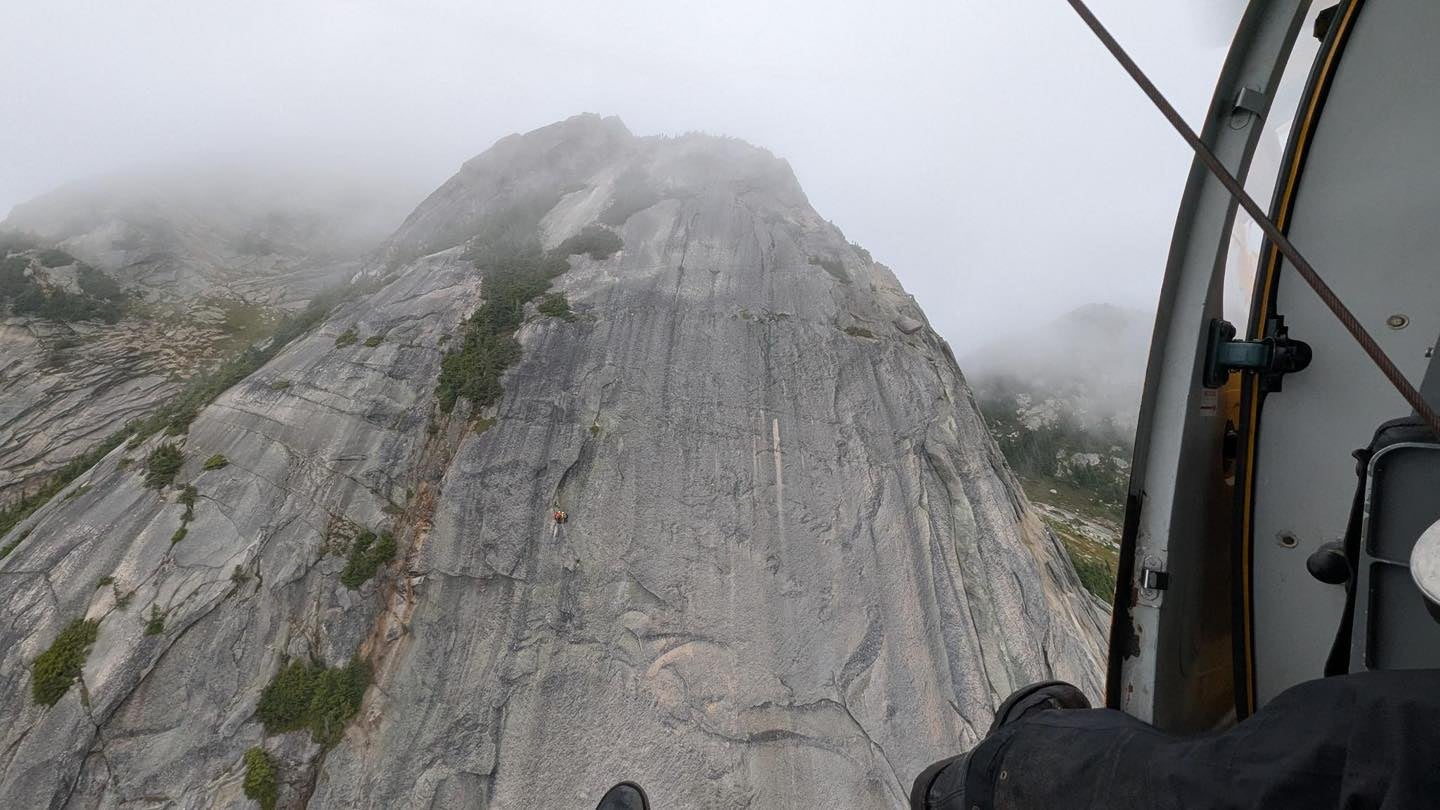 Climbers stranded on B.C. mountain are rescued by helicopter.