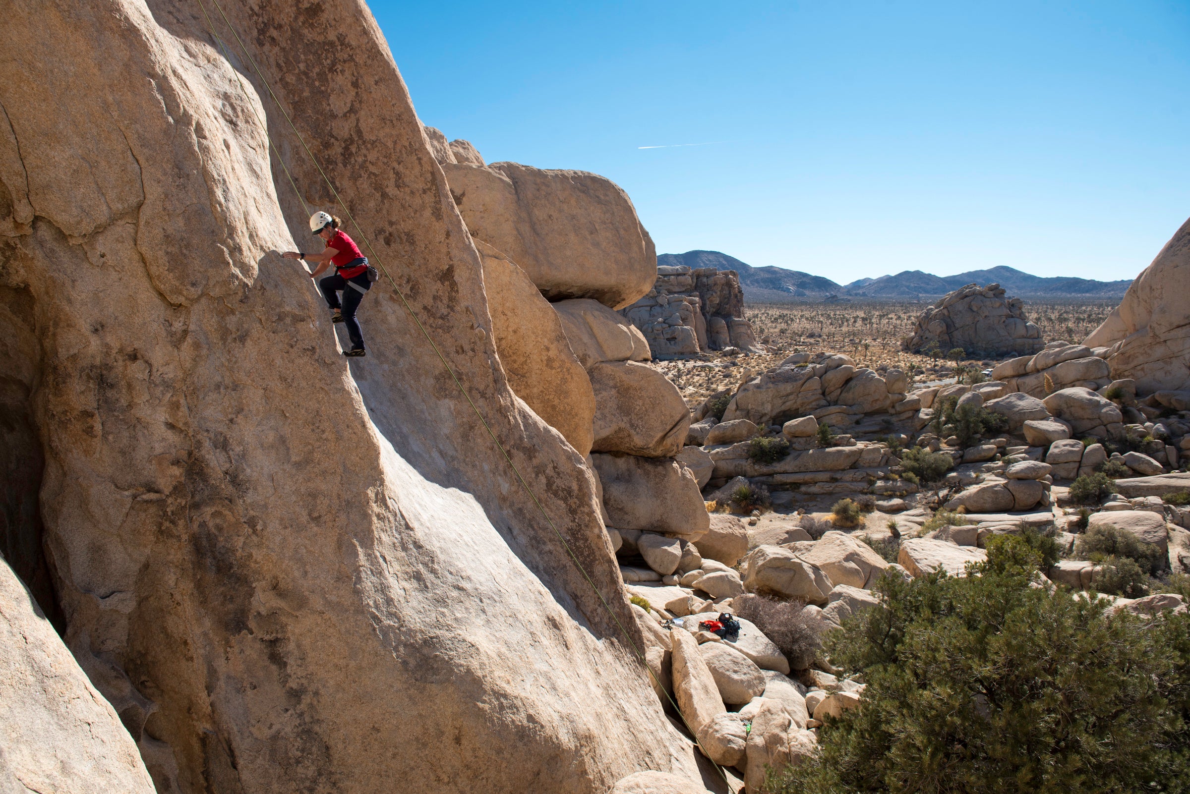 a climber at Joshua Tree