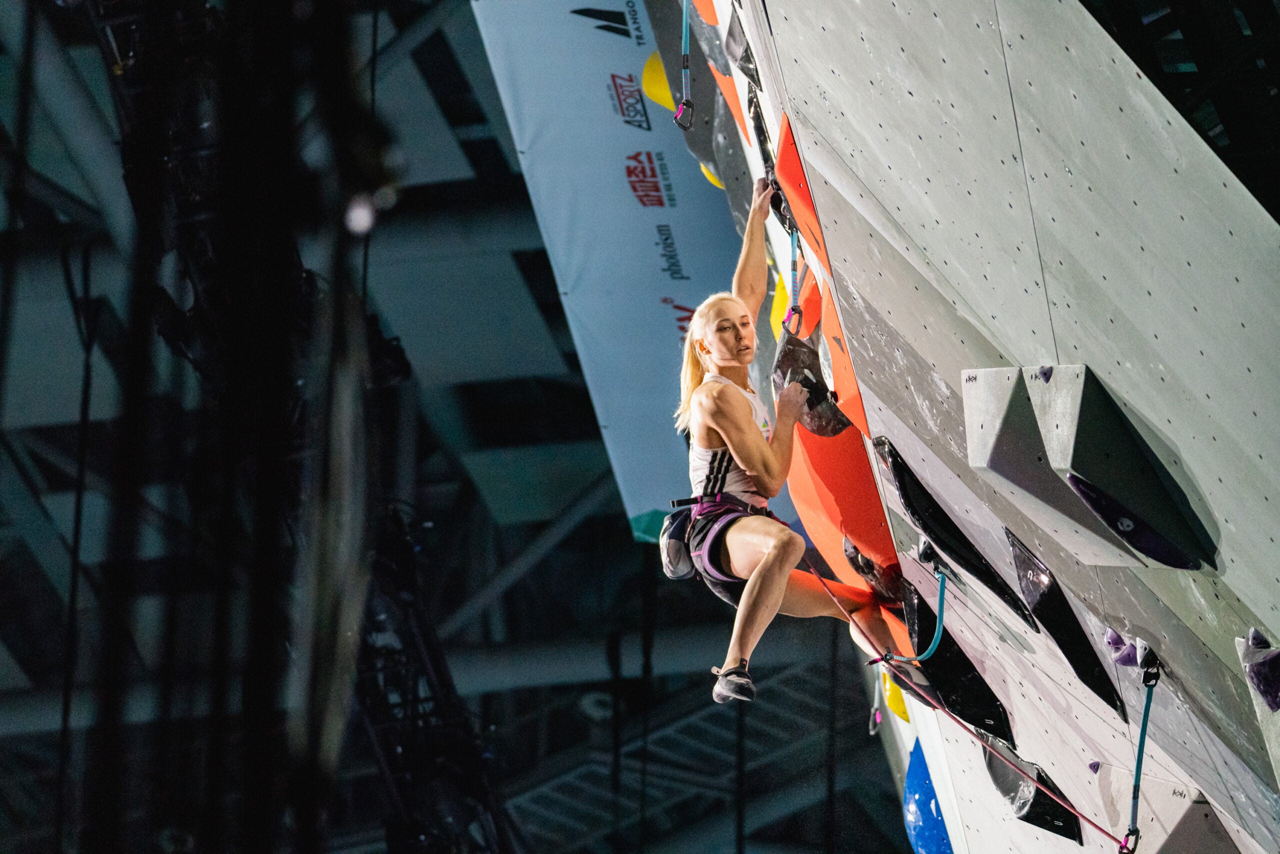 Janja Garnbret performs at the Seoul 2025 IFSC World Championships